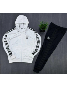 Спортивный костюм  Adidas бело-черный